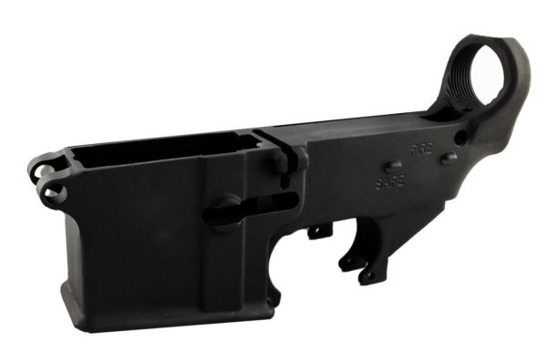 A forged 80% lower used to build an AR-15.