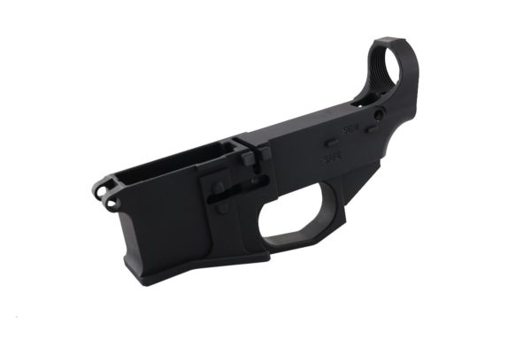 A billet 80% lower receiver for an AR-15 build project.